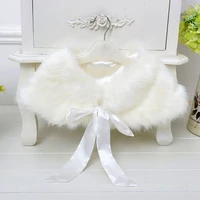 retail solid ribbon with the same soft fur shawl wedding flower girls shawl cape seven color free size pj mm004