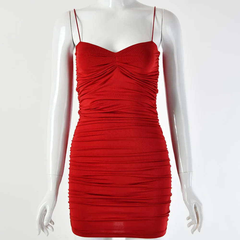 Missufe Ruched облегающее платье на бретельках женское летнее Элегантное Вечерние Vestidos