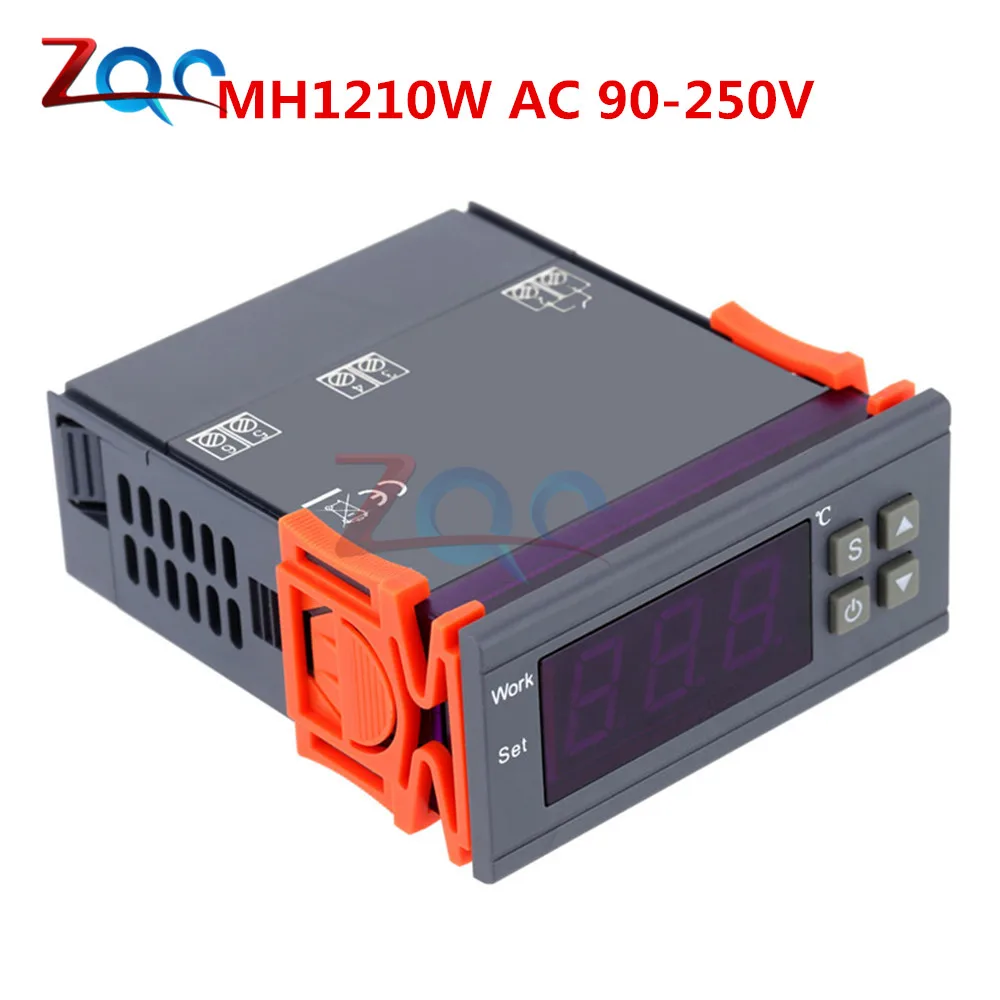 MH1210W 90-250 В 10 А 220 В цифровой термостат регулятор температуры контроль Лер-50~ 110 Цельсия Отопление охлаждение контроль NTC датчик