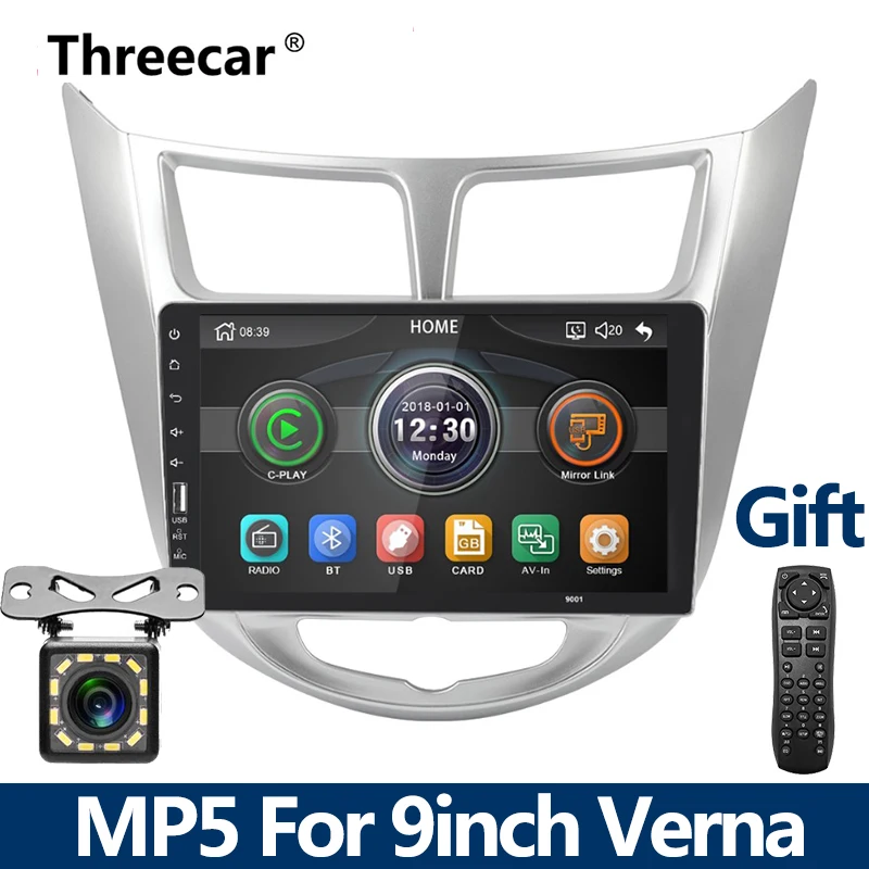 12 camera 9 дюймов 2din автомобильный DVD радио плеер MP5 мультимедийный плеер для hyundai Verna Solaris 2010- mirrorlink iPhone Android Автомобильная камера - Цвет: 12 camera