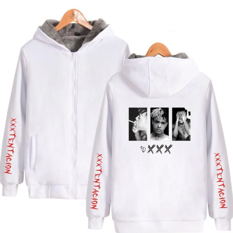 Мужская куртка бомбер 2018 R.I.P xxxtentacion толстовка с капюшоном зимнее плотное теплое