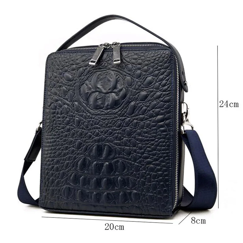 Genuine Leather Men'S Messenger Shoulder Bags Business Handbags Alligator Male Flap High Quality Large Capacity Hot Sale | Багаж и