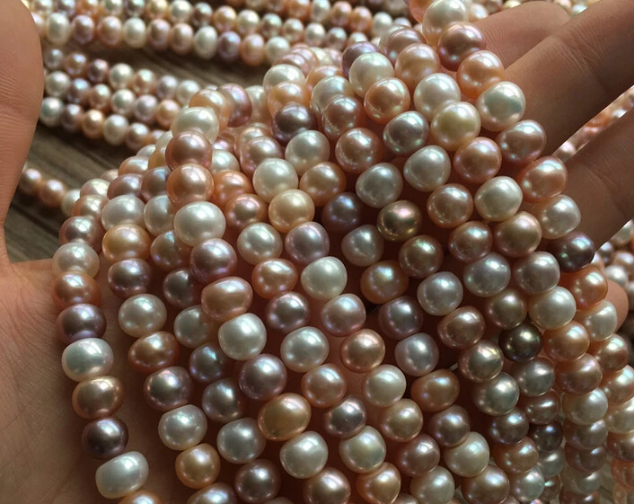 Натуральный пресноводный жемчуг 7 мм почти безупречный четыре света