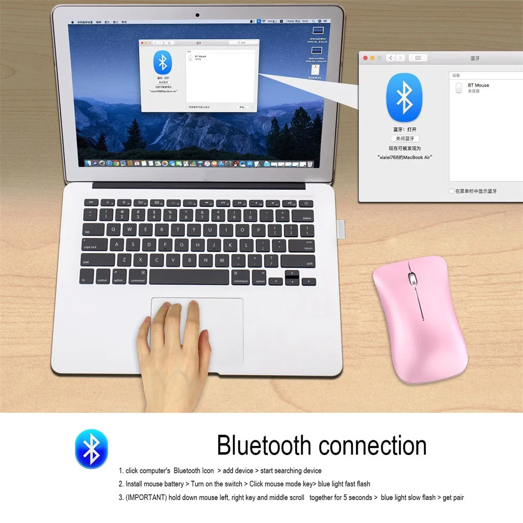 Bluetooth 4 0 ультра тонкая мышь для зарядки Портативная оптическая беспроводная