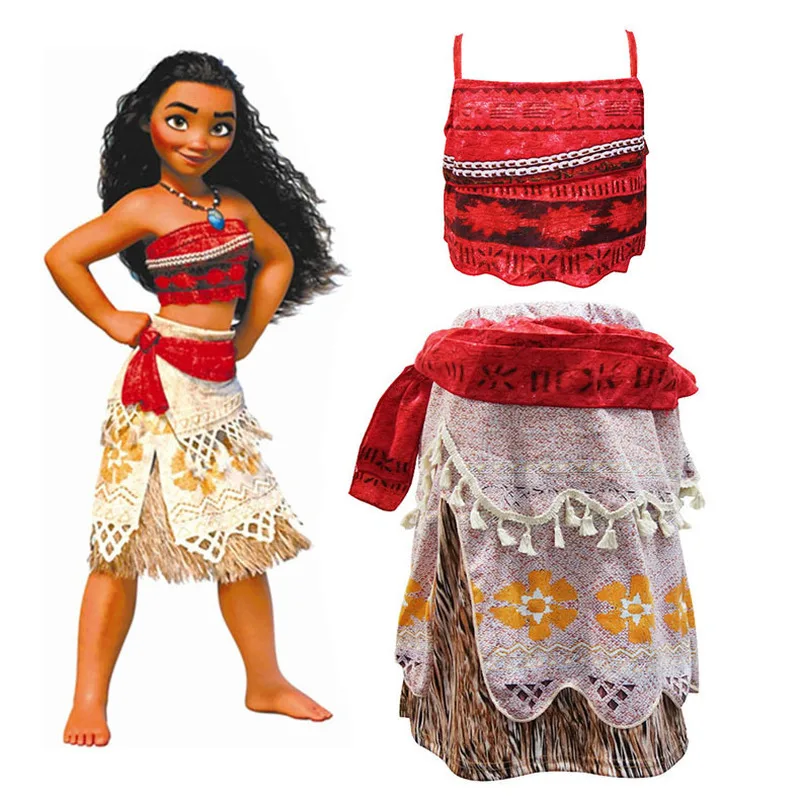 2019 Одежда для маленьких девочек платье принцессы косплея Moana Детские вечерние