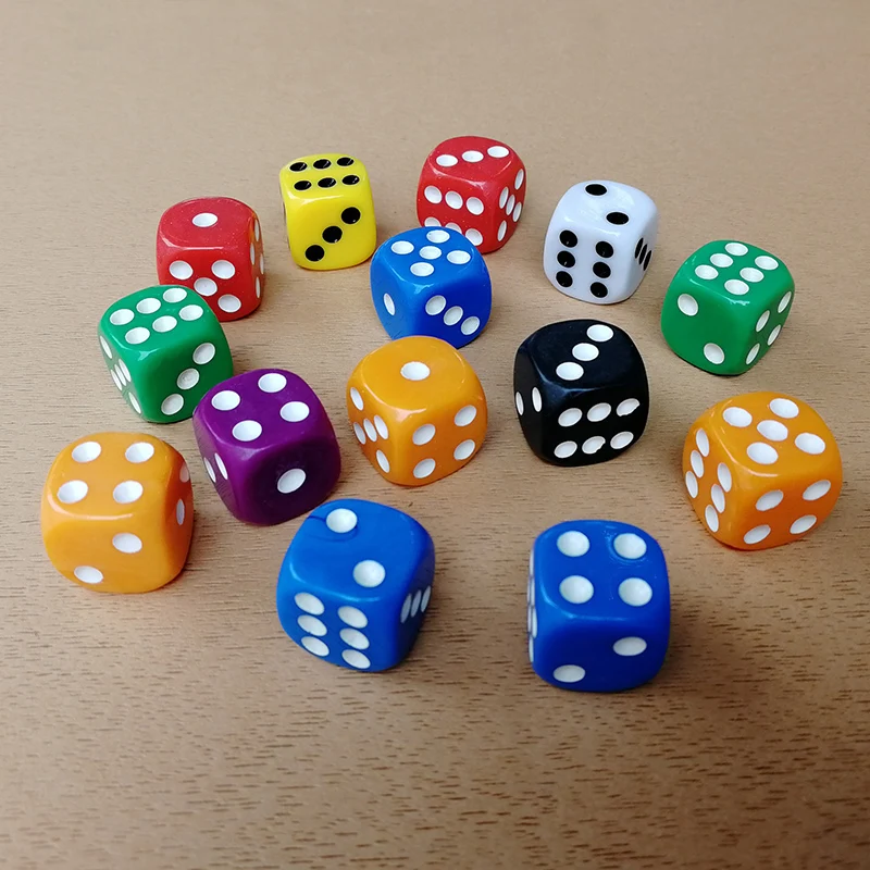 30PCS/Lot Solid Color Dices Set Drinking Dice 16MM Acrylic Boardgame Dices Gambling Cubes Dados 6 Caras Club Party Accessories