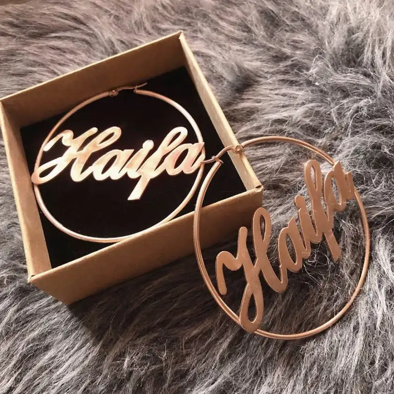 Серьги кольца из нержавеющей стали круглые серьги ручной работы|Серьги-кольца| |