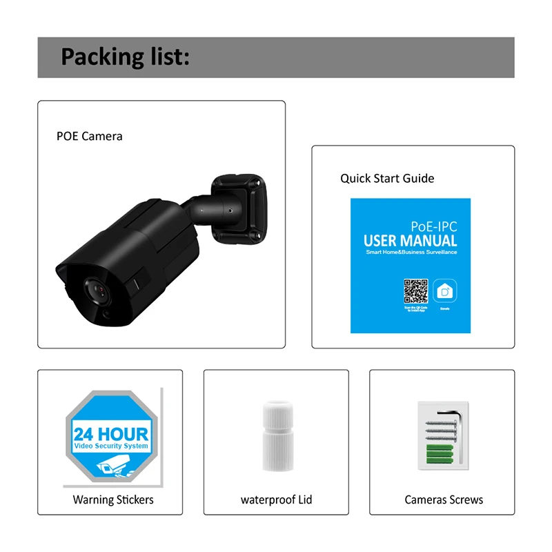 5MP 2MP Video Surveillance POE Outdoor Camera ip H.265 Home Security Cameras P2P NVR Full HD ONVIF Motion Detection Email Alerts |