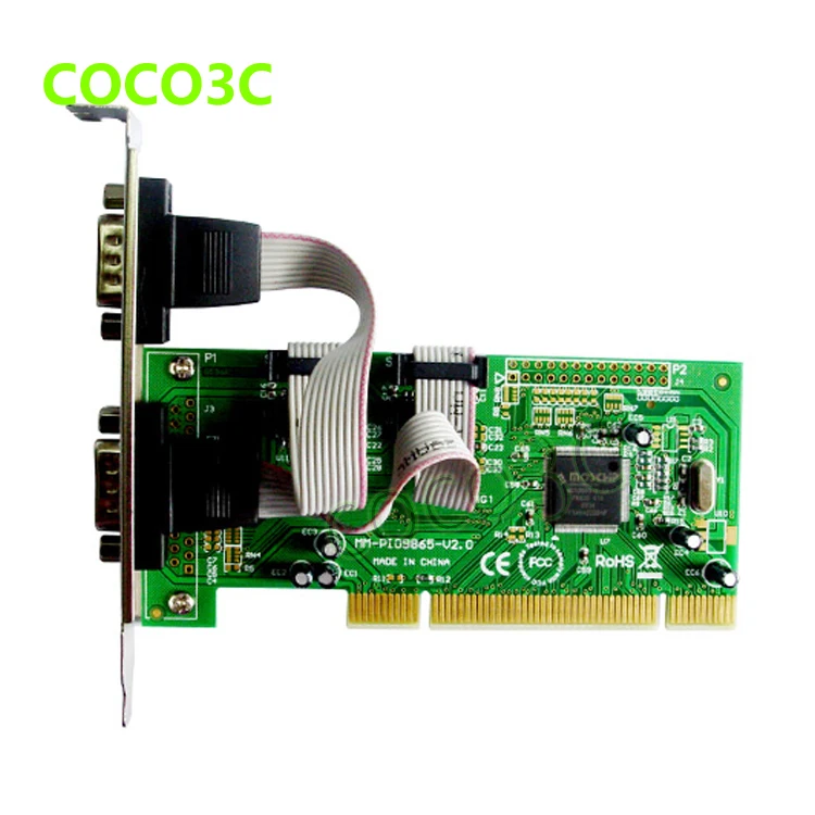 Плата контроллера Moschip MCS9865 серийная RS232 с 2 портами PCI-карта устройство DB9 COM