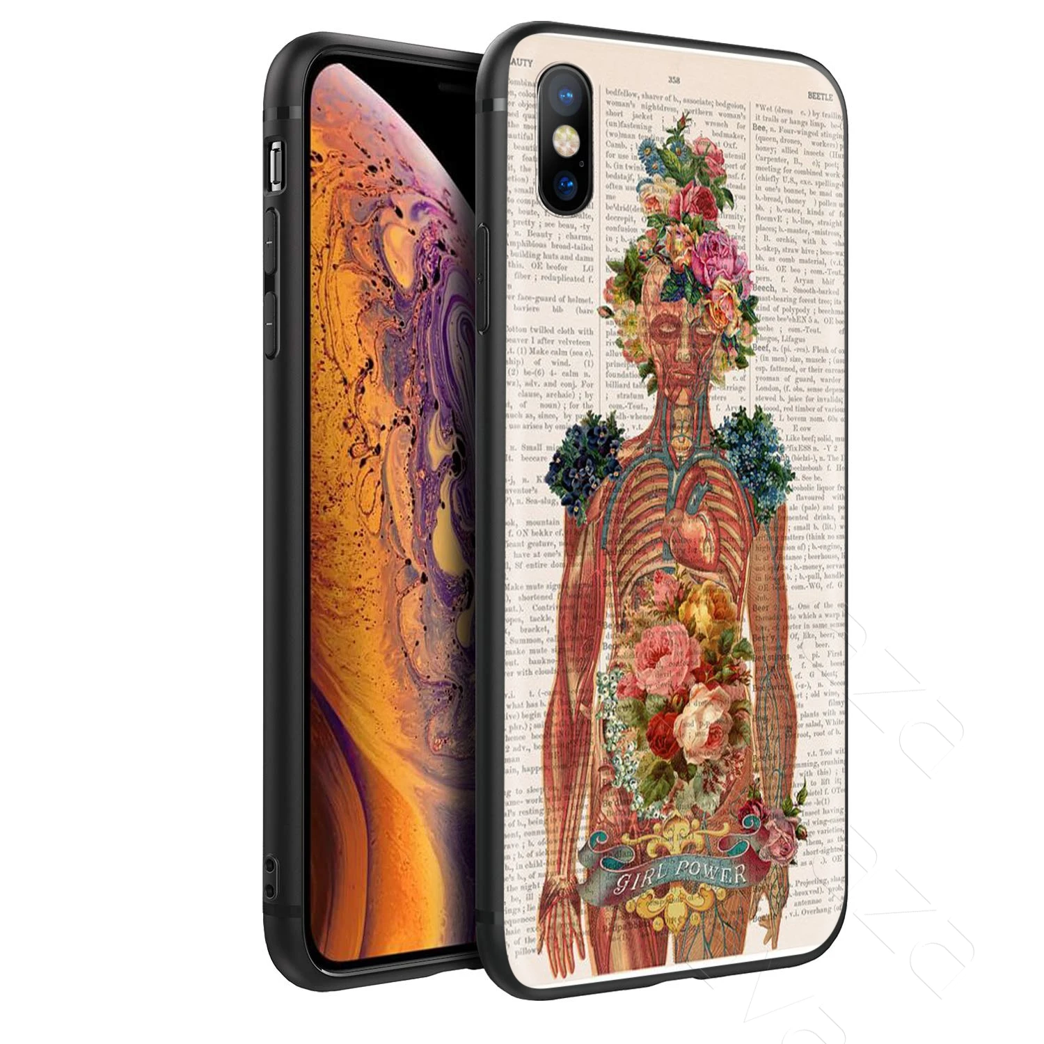 Лаваза Анатомия человека Корпус органа для iPhone 11 Pro XS Max XR X 8 7 6 6S Plus 5 5s se |