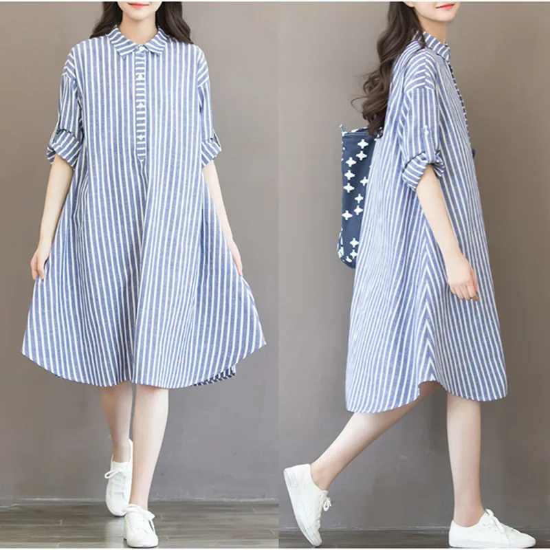 Новинка весеннее платье для беременных большие размеры свободная рубашка женщин
