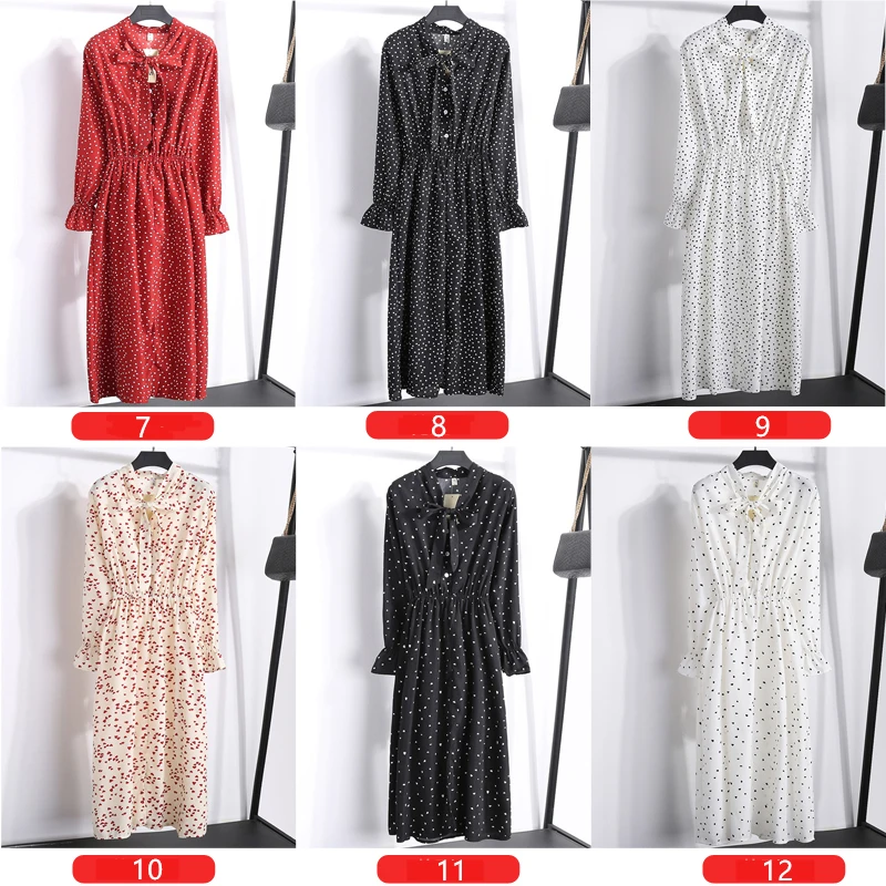 Женское шифоновое платье с принтом, повседневное женское платье с эластичным поясом, винтажное платье с оборками и длинным рукавом, шикарная на пуговицах, женское платье