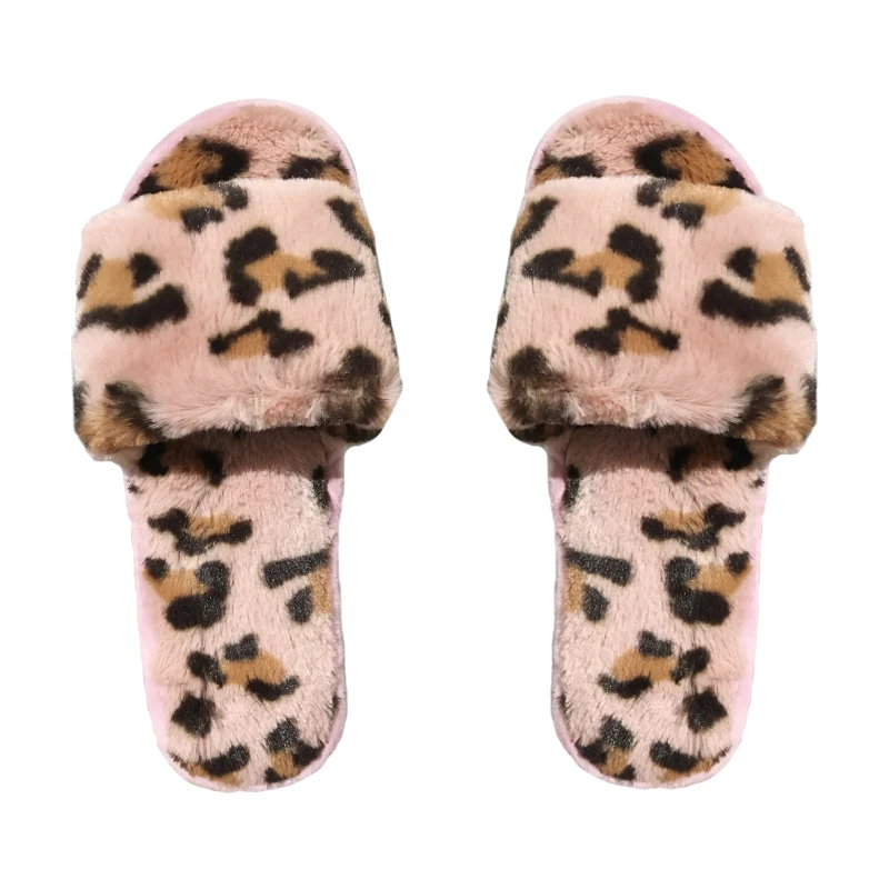 

2019 New Casual Slipper Flip Flop Sandal Womens Slippers Zapatos Mujer Ladies Slip On Sliders Fluffy Faux Fur Flat Home Slippers