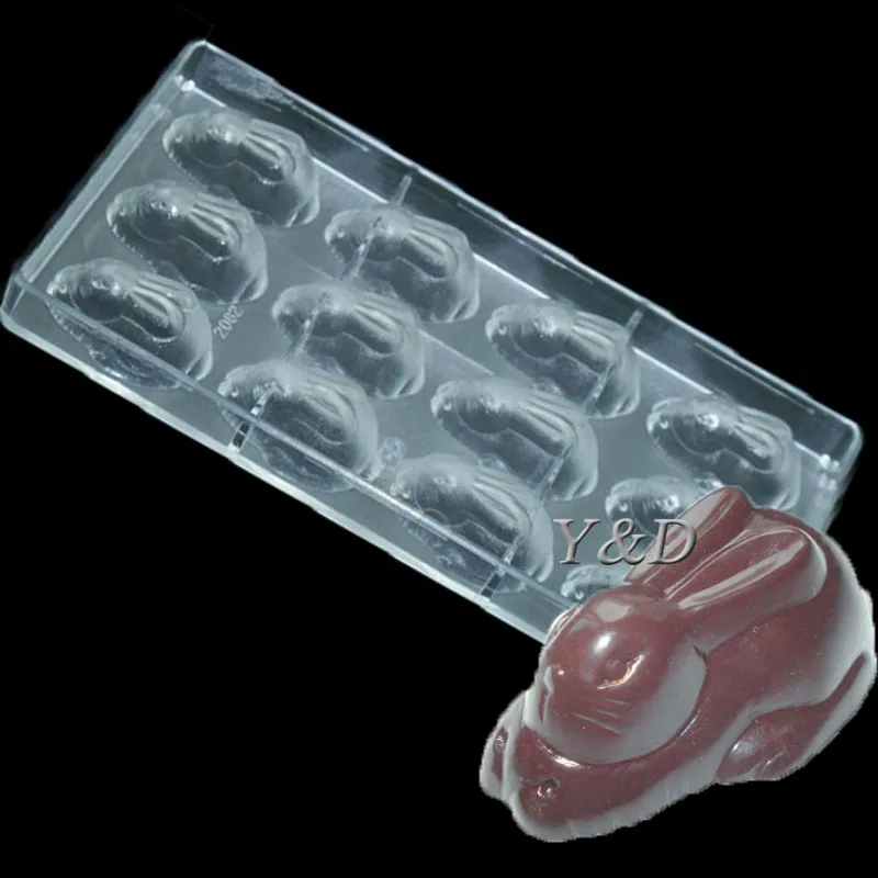 

Rabbit Polycarbonate PC Chocolate Candy Mould 3D Molding Fondant Cake Mold for DIY