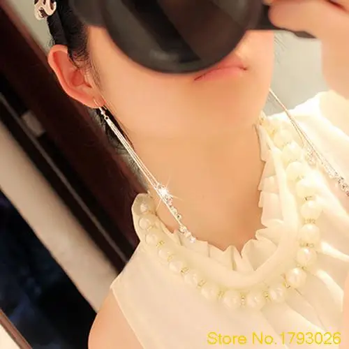 Женские серьги Стразы с длинной цепочкой кисточками висячие крючком Линейные