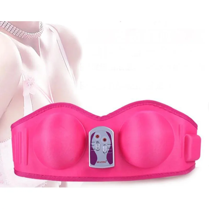 Chargeable Electric Breast Enhancer Enlargement Pulse Relaxation Bra Chest Vibrating Massager Belt B