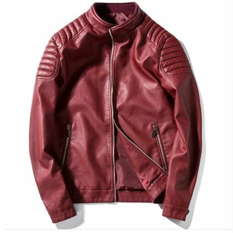 2019 Business Fashion Leather Jacket Men's Fall Winter Clothing Men Casual Coat | Мужская одежда