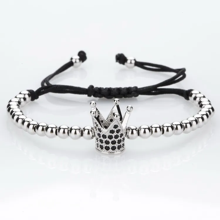 Новые модные мужские браслеты с микрозакрепкой бусины из фианита 4 мм популярные