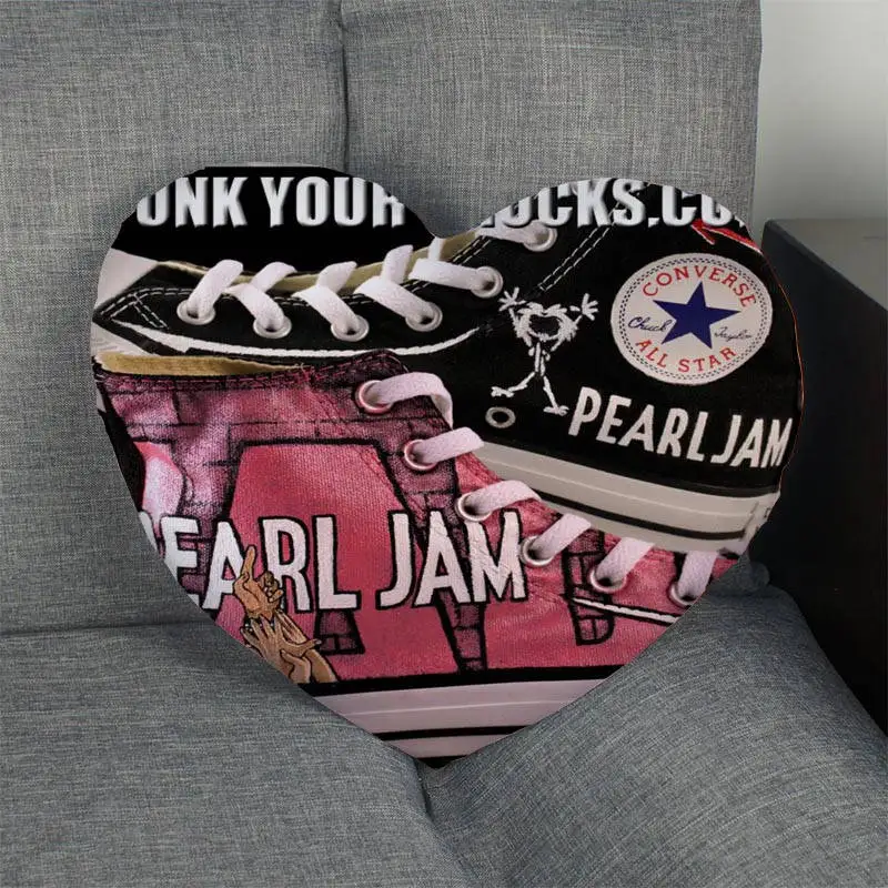Custom Pearl Jam Heart Shape Pillow Cover Zipper Pillowcase Wedding Home Office Decorative 1pcs custom | Дом и сад