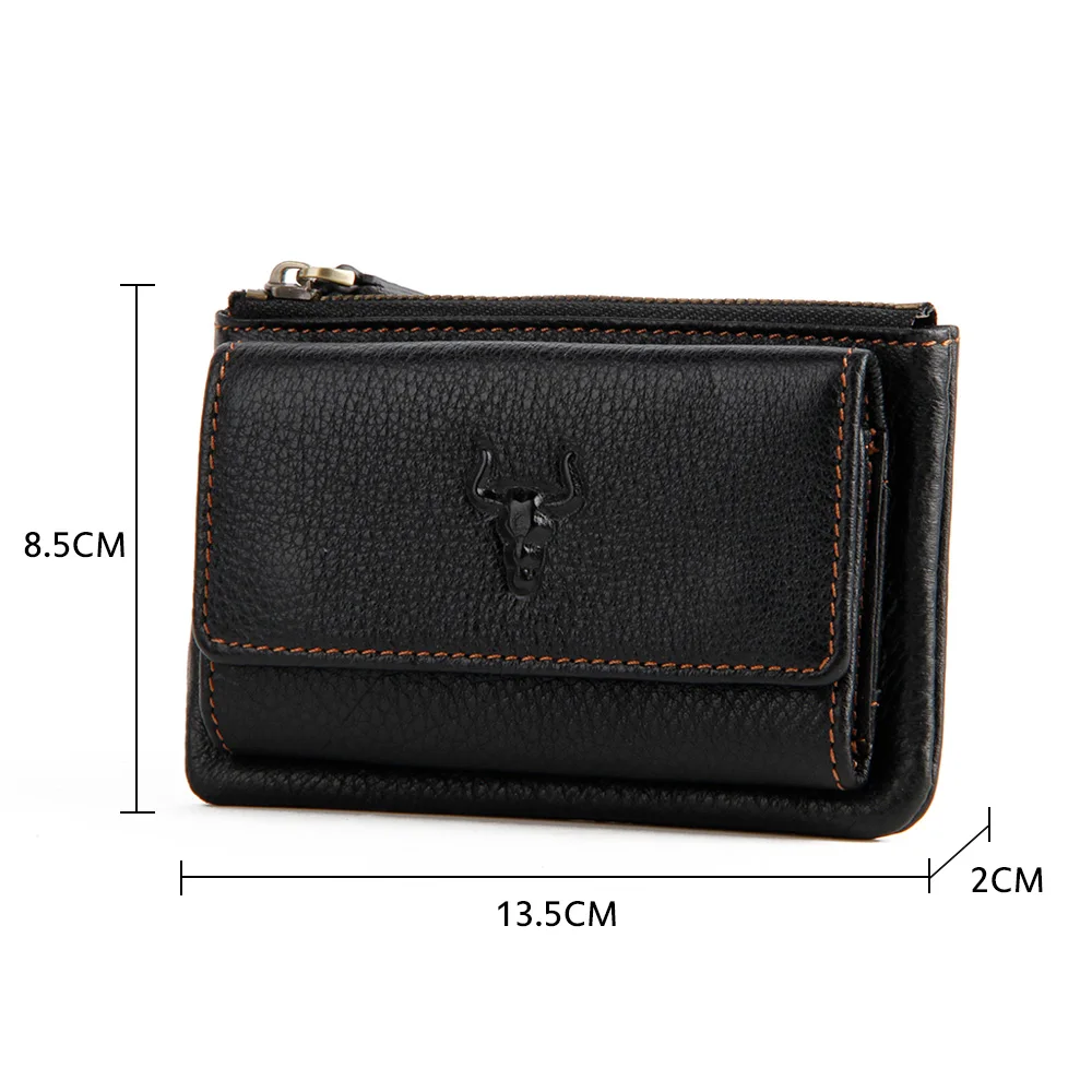 Genuine Leather Car Key Wallets Men Key Holder Housekeeper Keys Organizer Women Keychain Covers Zipper Key Case Bag Pouch Purse