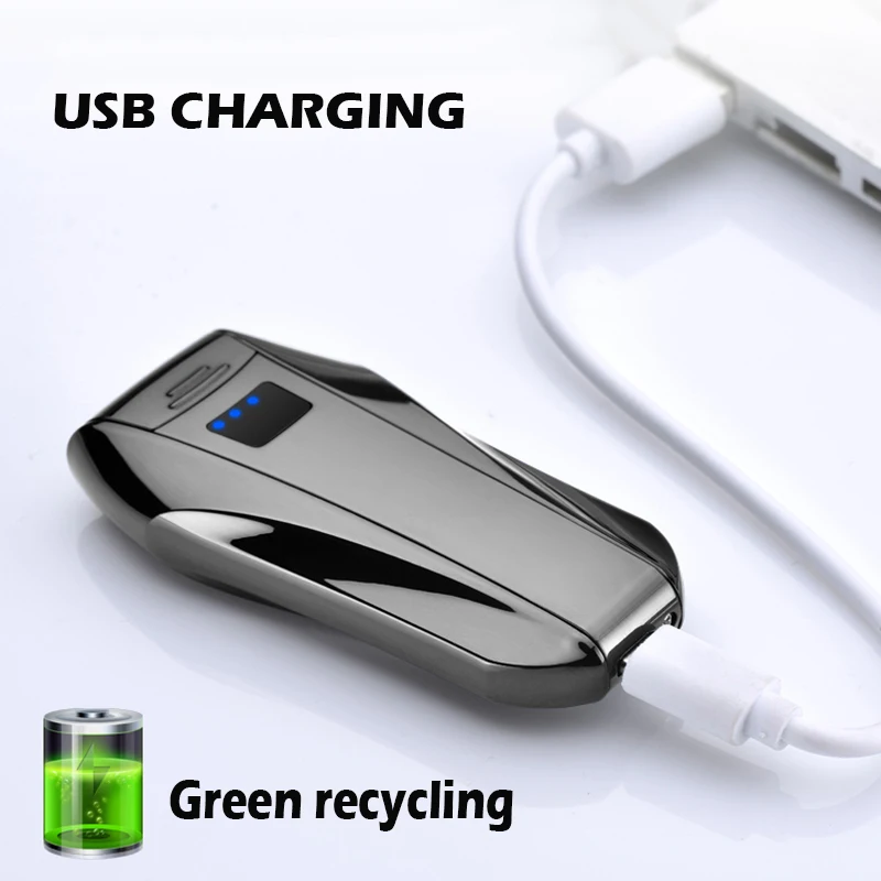 Металлическая двойная дуга USB зажигалка ветрозащитный негорящий электронная