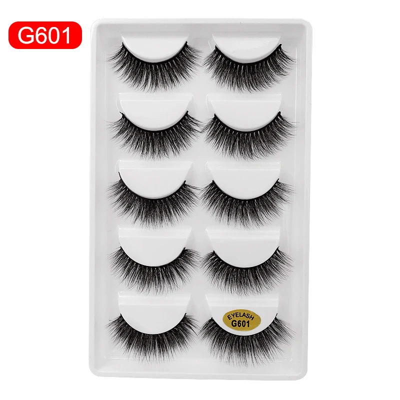 

5 Pairs Mink Hair False Eyelashes 3D Soft Long Lashes for Women Make Up 1.1-1.3cm Eyelash Extension Thick False Eyelashes
