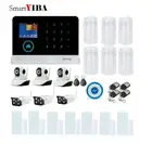 Система сигнализации SmartYIBA 4G Wi-Fi GSM с наружнойвнутренней IP-камерой, Wi-Fi SMS-сигнализацией для домашней защиты, Сигнализация Движения