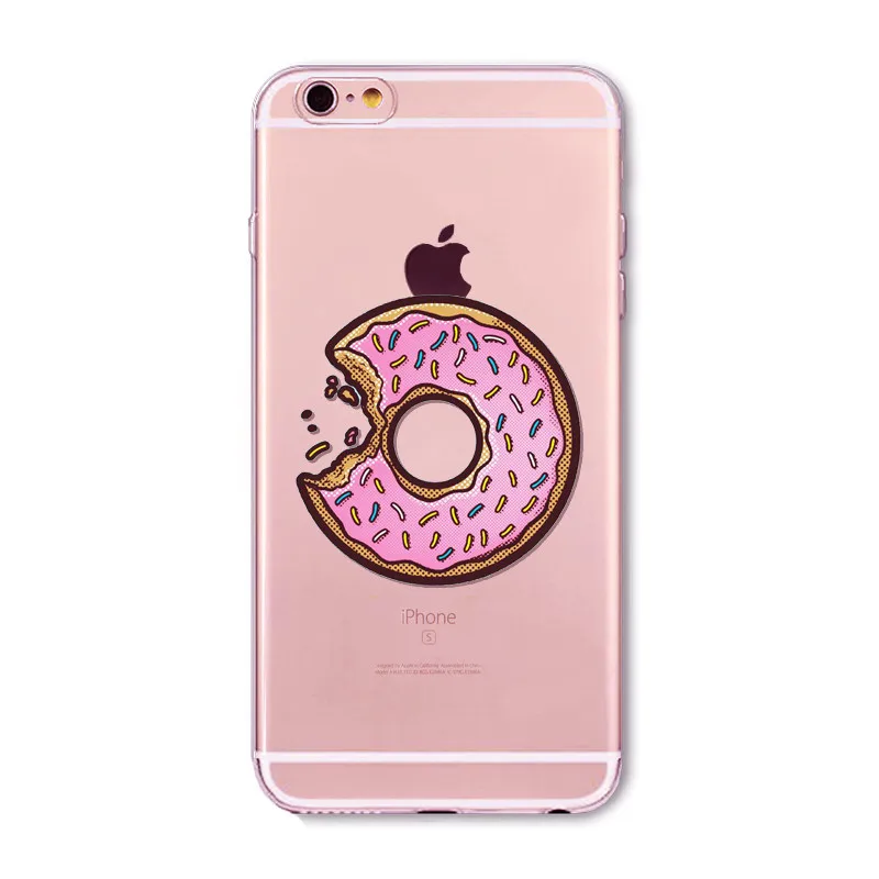 Забавный чехол Funda для iphone 6 мягкий силиконовый 7 8 Plus s 10 X 5 S se Capinha Food Donuts мультяшный