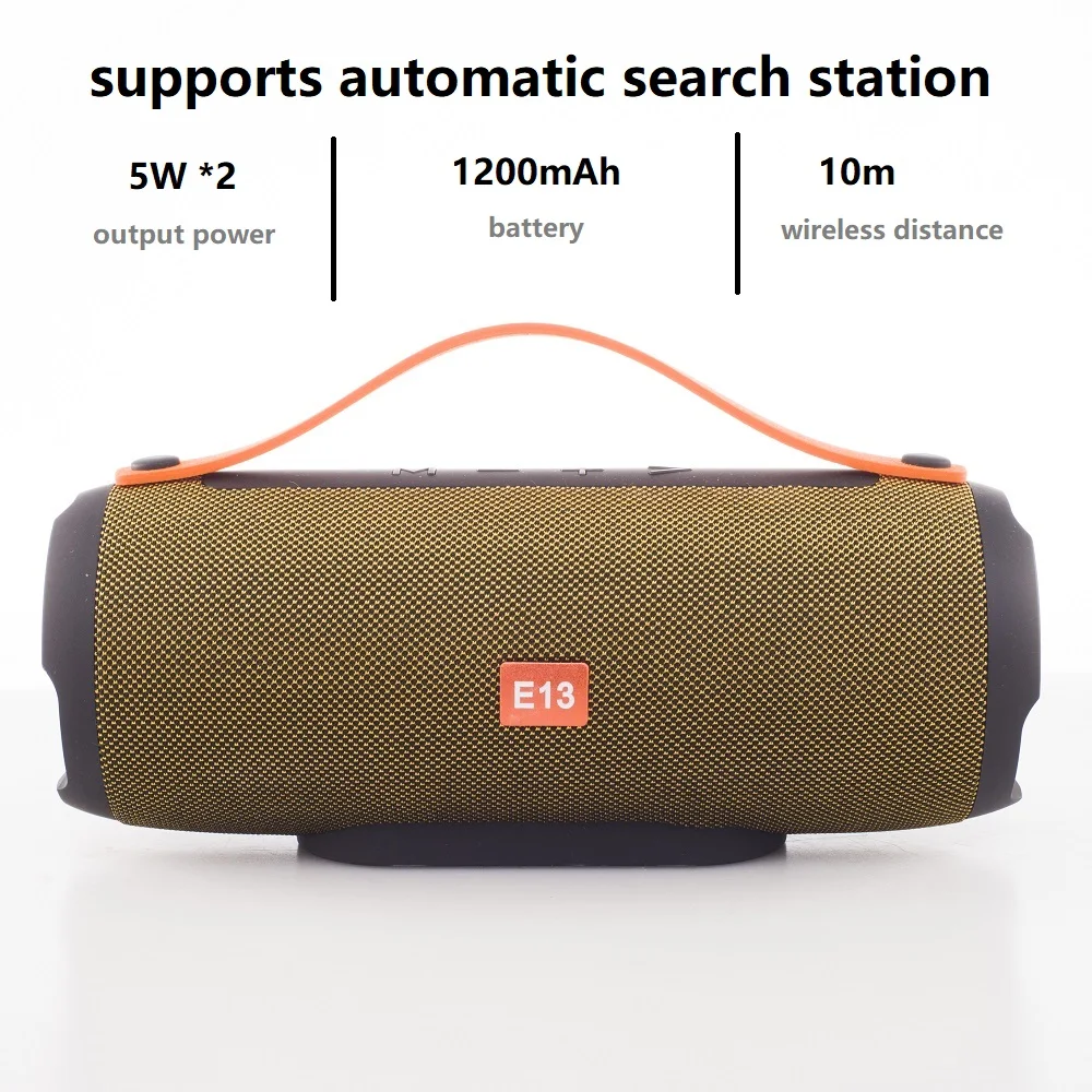 E13 беспроводной Bluetooth Динамик s Портативный стерео большой мощности 10 Вт система TF