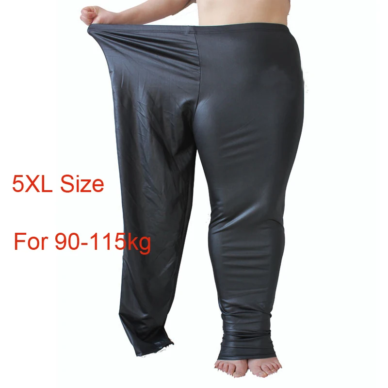 Женские черные элегантные леггинсы из искусственной кожи размеры XL XXXL XXXXXL |