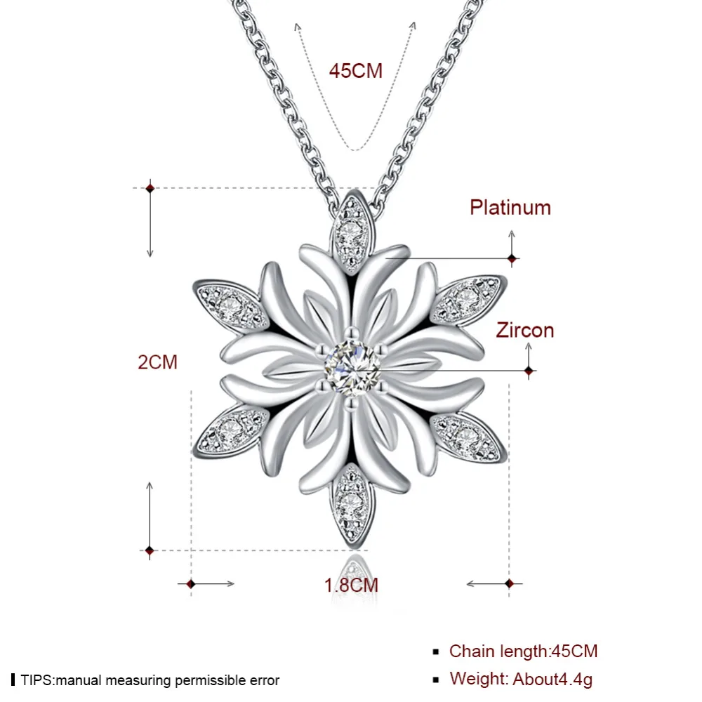 SexeMara Fashion Charm Bridal Engagement Crystal Big Snowflake Pendant Necklace Women Lady Wedding Jewelry Gifts | Украшения и