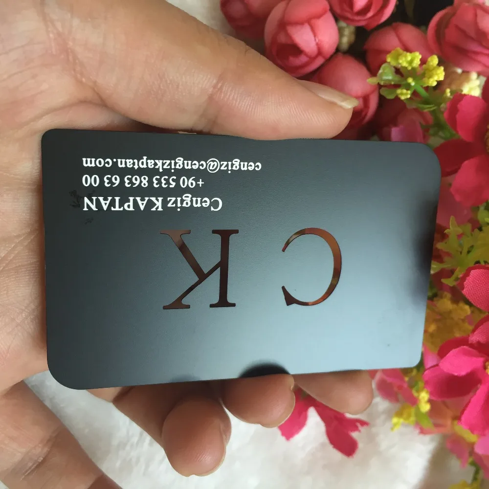 custom personal  Metal black business cards printing  , 100pcs a lot  Deluxe Metal Business Card Visit Card membership card