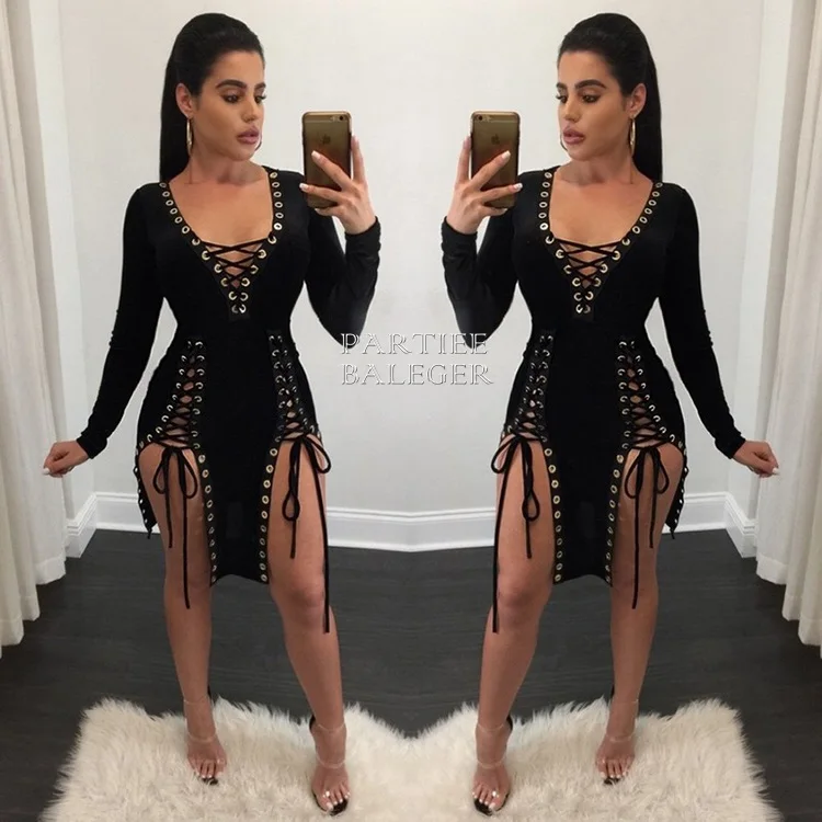 PB 2020 новое летнее шикарное сексуальное платье на шнуровке с перекрещивающимся
