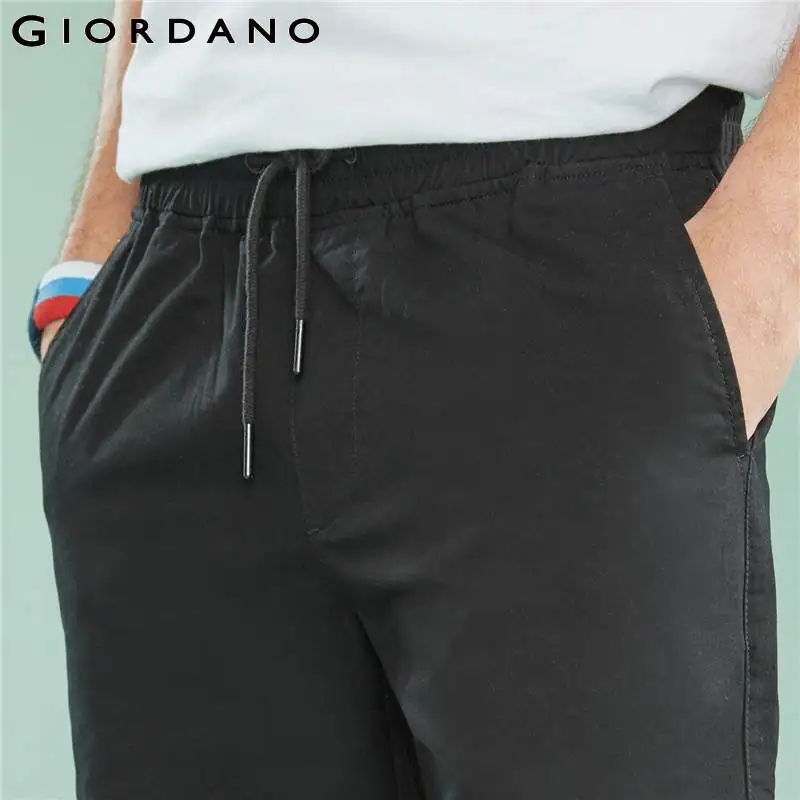 Giordano спортивные брюки с резинкой на талии из натурального хлопка зауженные книзу