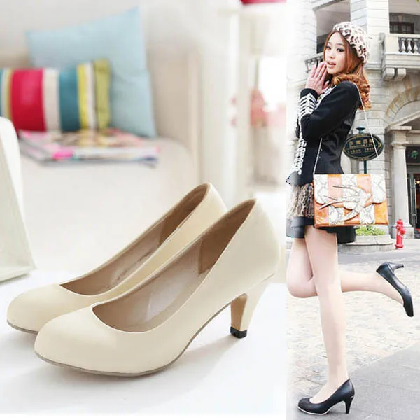 Womens Candy Color Work Shoes Women high-heeled Shoes Casual High Heels Shoes