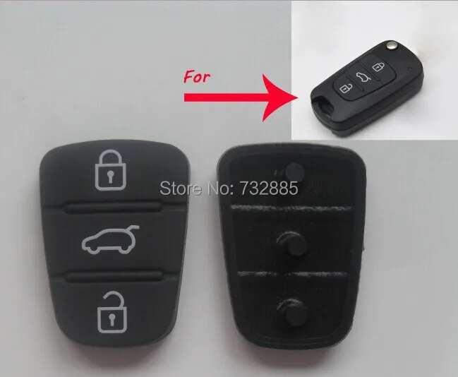 Сменные 3 кнопочные резиновые прокладки для Hyundai I10 I20 I30 IX35 Flip Key силиконовые