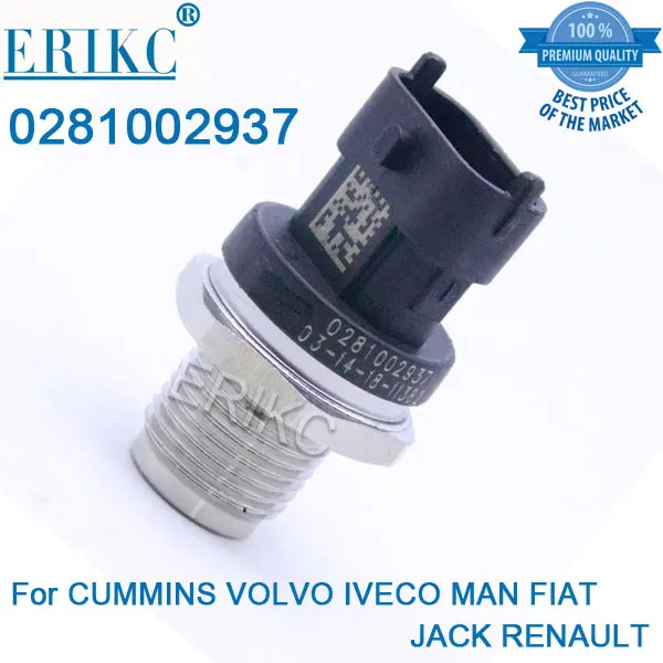 

ERIKC Rail Pressure Sensor 0281002937 Vehicle Sensors 0 281 002 937 For CUMMINS FOR VOLVO IVECO MAN FIAT FOR JACK RENAULT