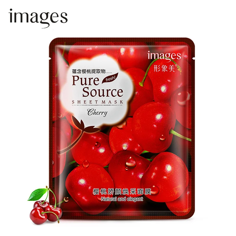 Cherry Mask Изображения натуральный алоэ вера растительная сыворотка маска для лица увлажняющий с коллагеном отбеливающий контроль масла для удаления черных точек уход за кожей - Цвет: Cherry Mask