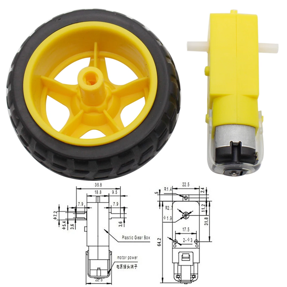 TT Мотор умный автомобиль робот мотор редуктор для arduino Diy Kit колеса двигатель