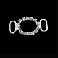 wholesale sparkling silver oval rhinestone decorative garment buckle connector ornament accessories 60pcs lot