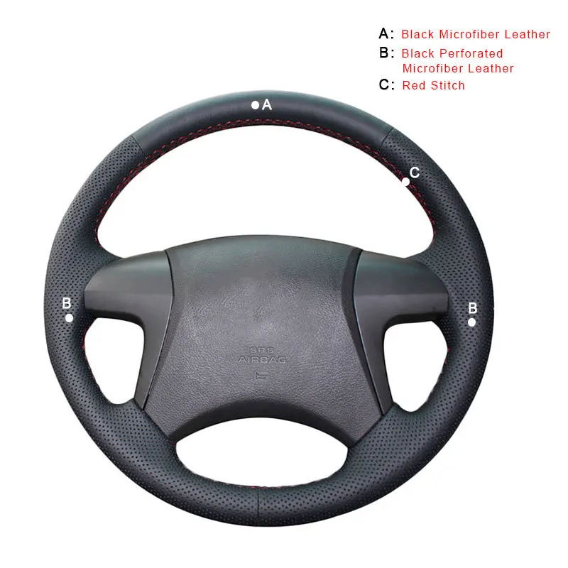 Автомобильная Оплетка на руль Крышка для Toyota Highlander 2008 2009 2010 2011 2012 2013 Camry 2007-2011 Авто Крышка Рулевого Колеса - Название цвета: Microfiber Leather