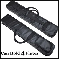 chinese flute dizi xiao case black imitation leather bag traditional musical instrument flauta pouch cover can hold 4 flutes