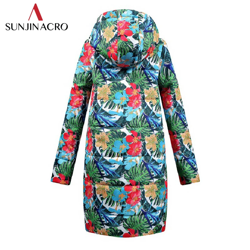 SUNJINACRO Bohemian толстые теплые ватные подкладочные парки с капюшоном женские зимние