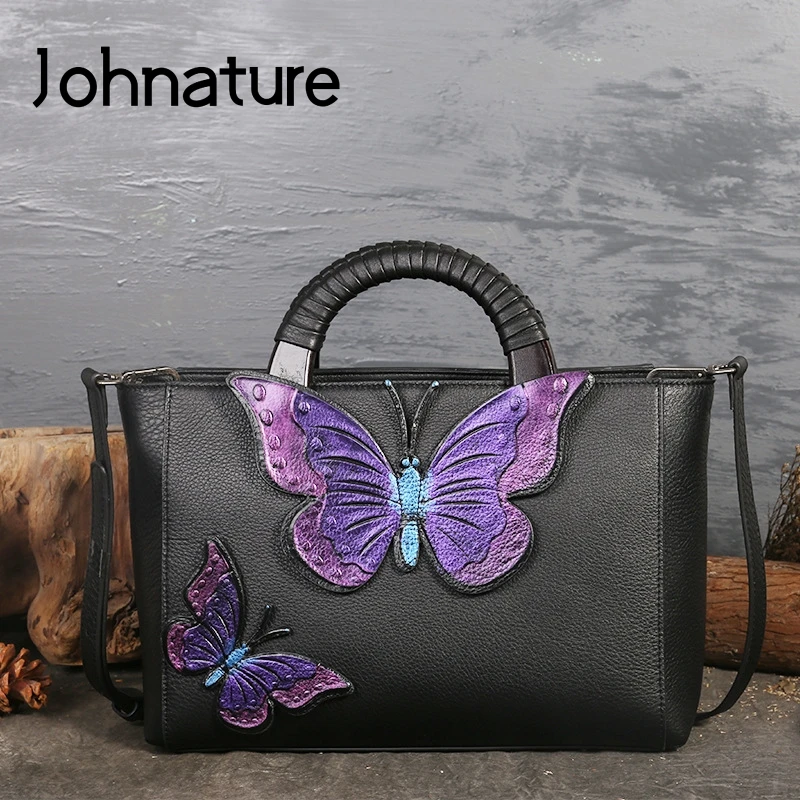 Женские сумки через плечо Johnature винтажные Универсальные Сумки из натуральной