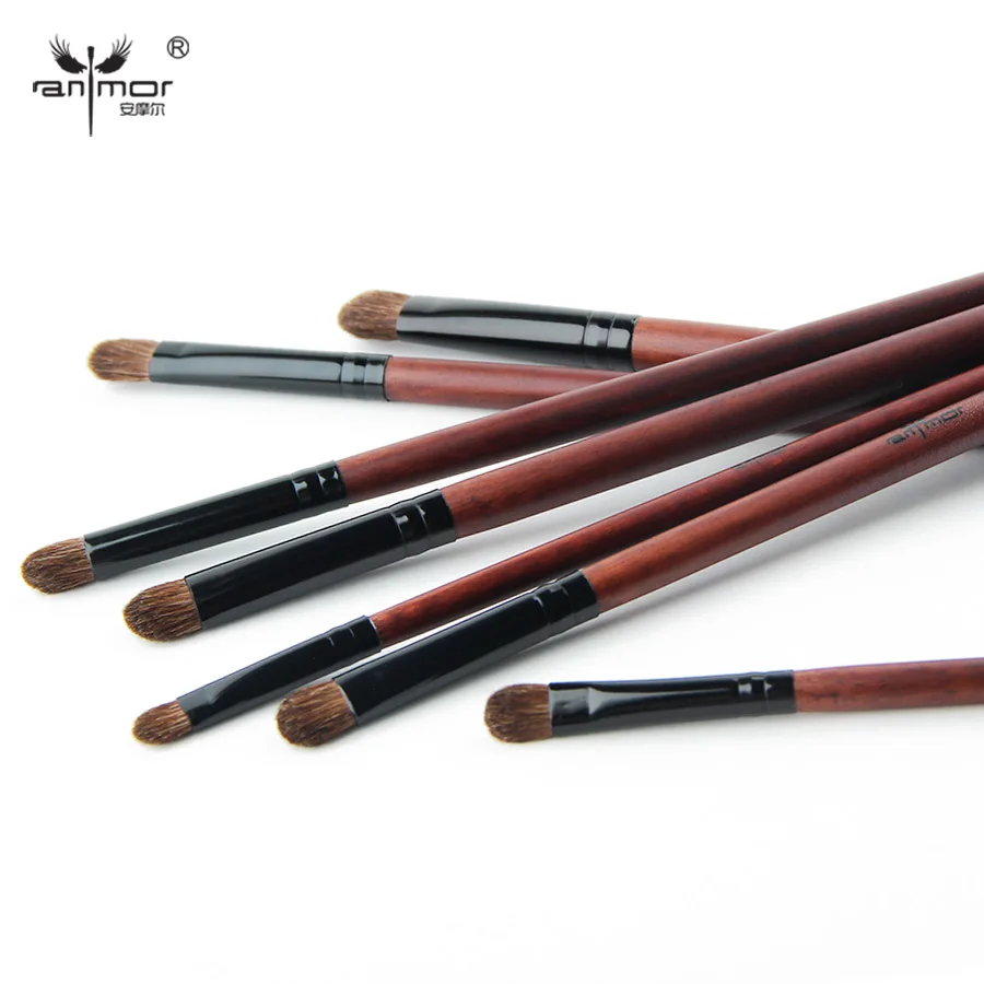 Мягкие кисти для макияжа Anmor тени век 7 шт. набор кистей синтетические конские