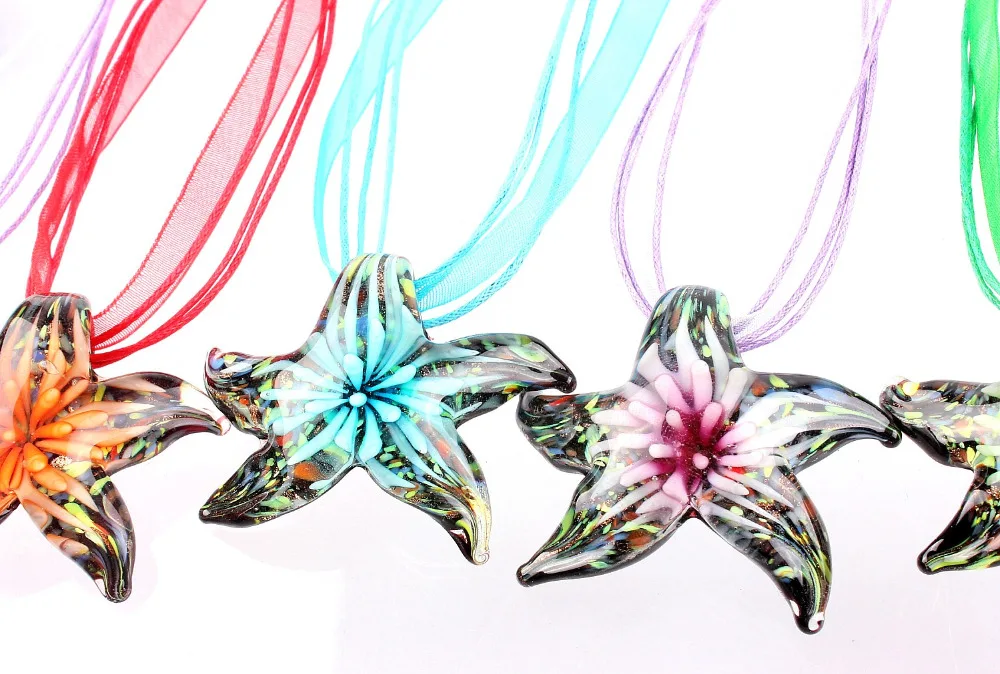 Оптовая продажа 6 шт. ожерелья ручной работы муранское стекло Смешанные