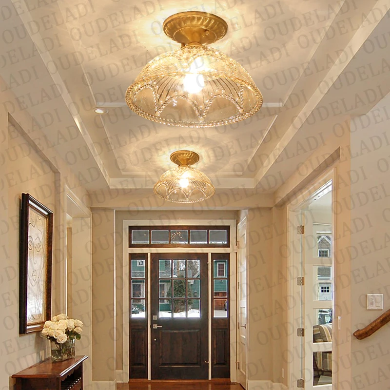 Современный светодиодный Медь акриловые Стекло потолочные светильники