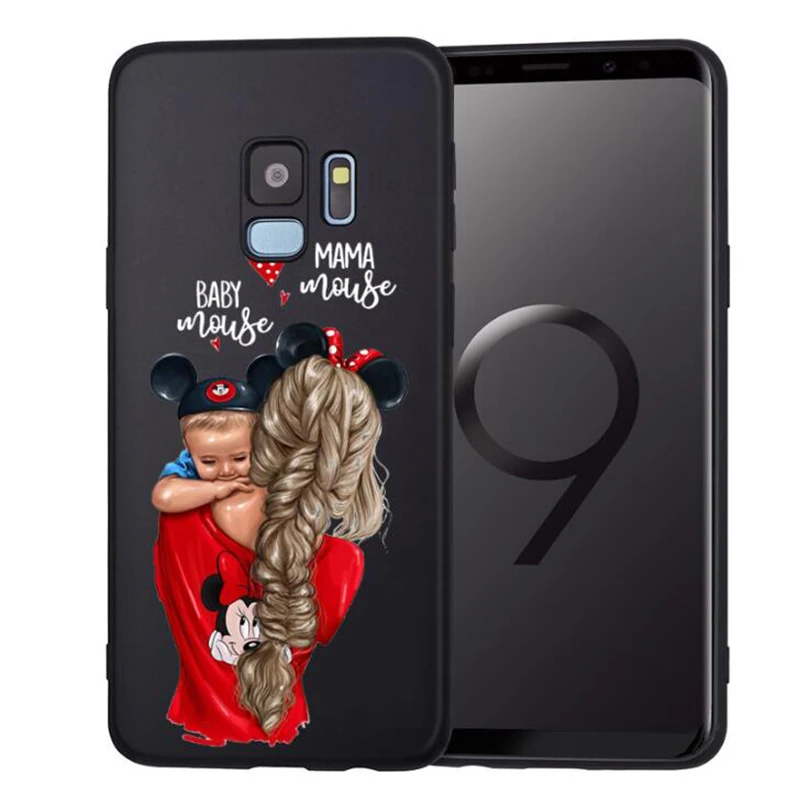 Чехол для телефона с изображением мышки для мамы и девочки для Samsung Galaxy S8 S9 S10 Plus S7 S6 Edge S10 Lite Note8 9 family Cover Etui