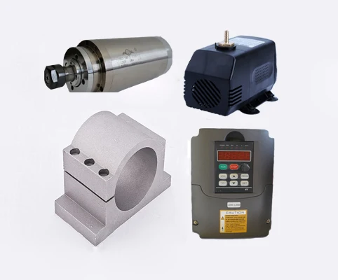 

3kw 4hp 24000rpm ER20 100mm water cooling spindle motor&3kw 3phase 220V VFD inverter&bracket&pump CNC kits