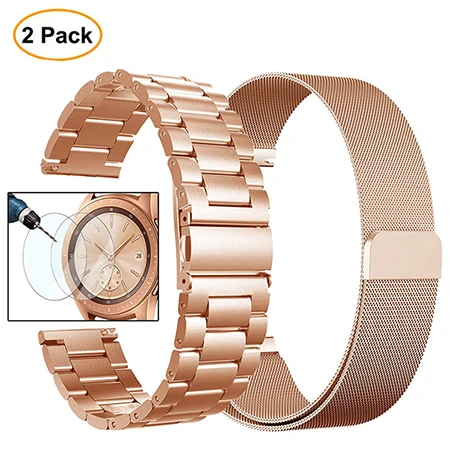 Rose Gold Rose Gold 20 мм Миланской петлей и Нержавеющая сталь ремешок для наручных часов samsung Galaxy часы активное 42 мм Шестерни S2 классический Шестерни спортивный ремешок на запястье - Цвет ремешка: Rose Gold Rose Gold